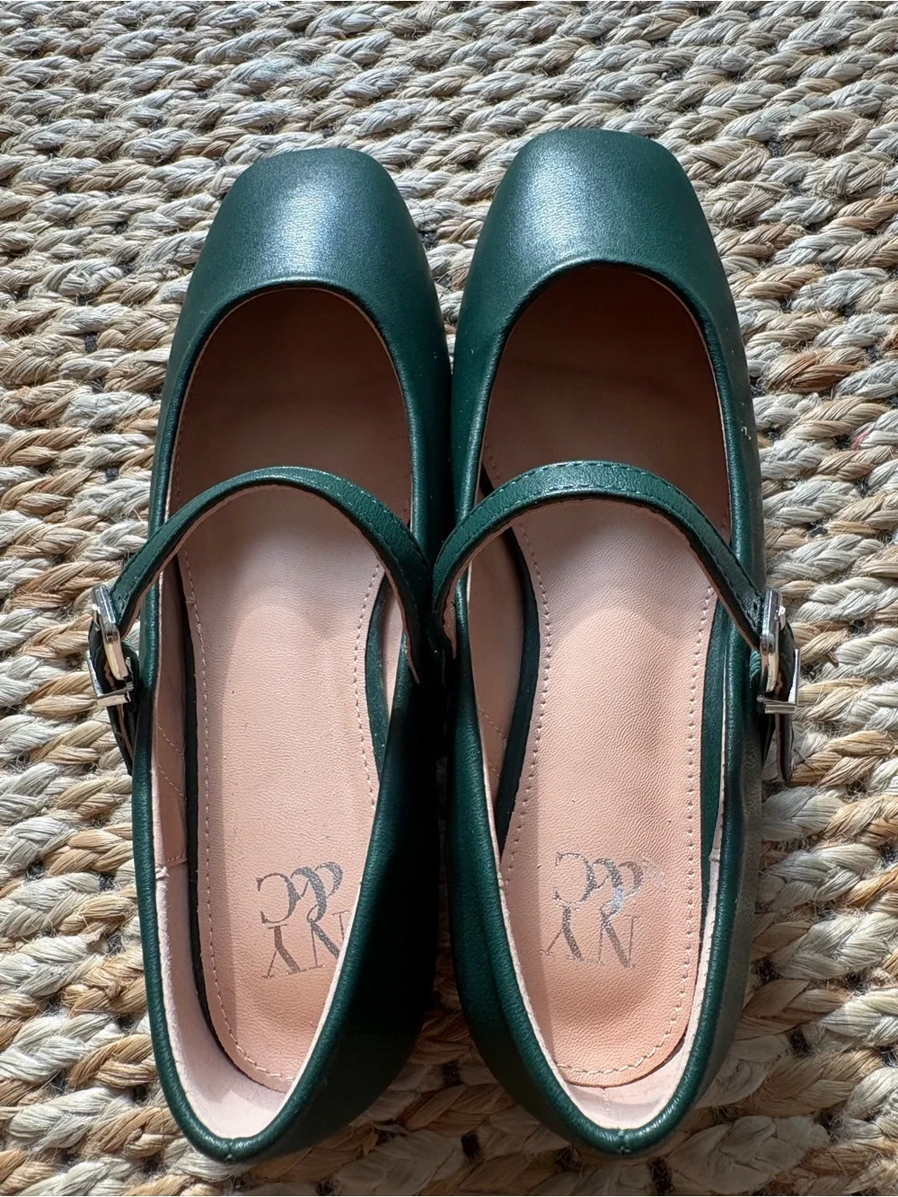 New York & Company Emerald Green Mary Jane Flats with Buckle